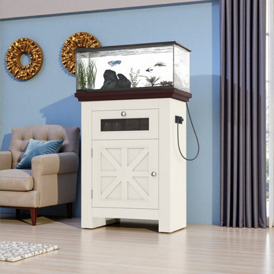 Support d'aquarium de 10 à 15 gallons avec prises de courant et capacité de rangement de 198 lb.