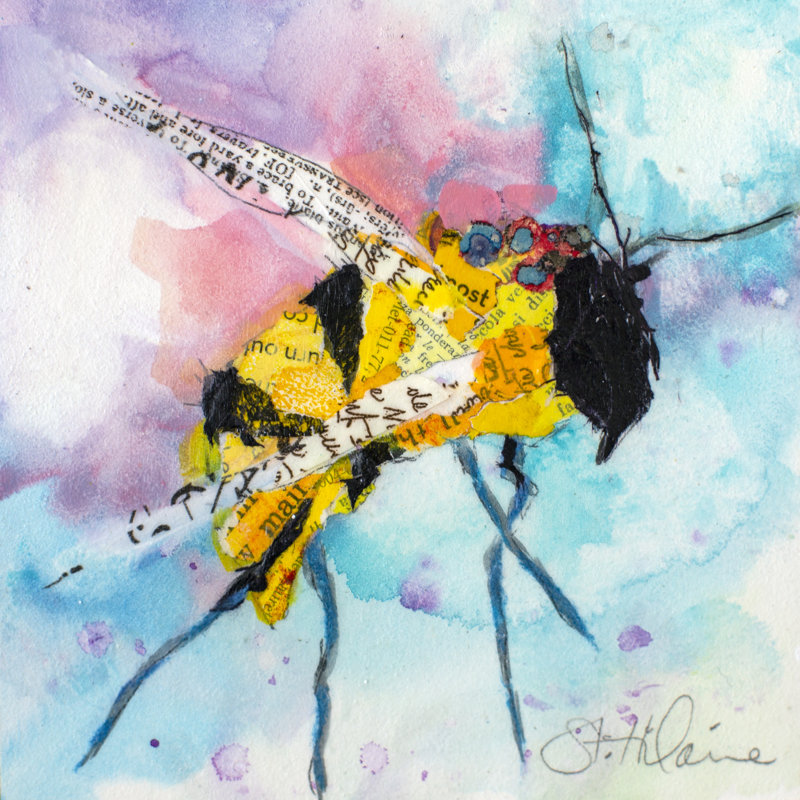 Happy Bee II by Elizabeth St. Hilaire - Wrapped Canvas Print, 30cm H x 30cm W