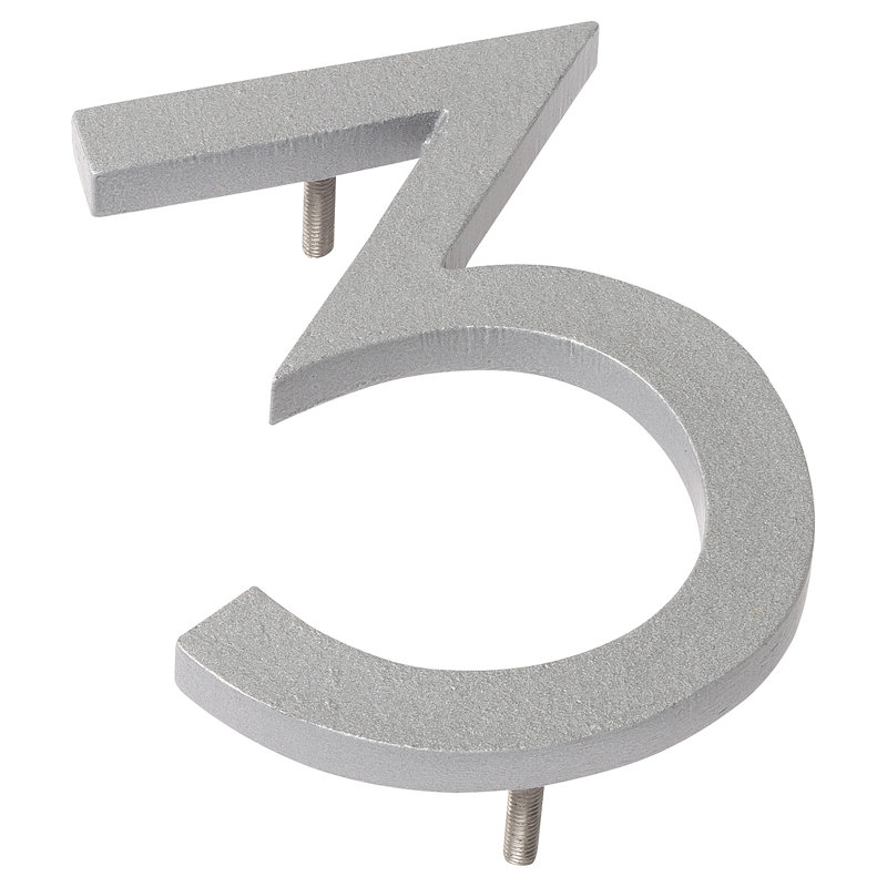 10 in. Flat Floating Mount House Number, Taupe, 3