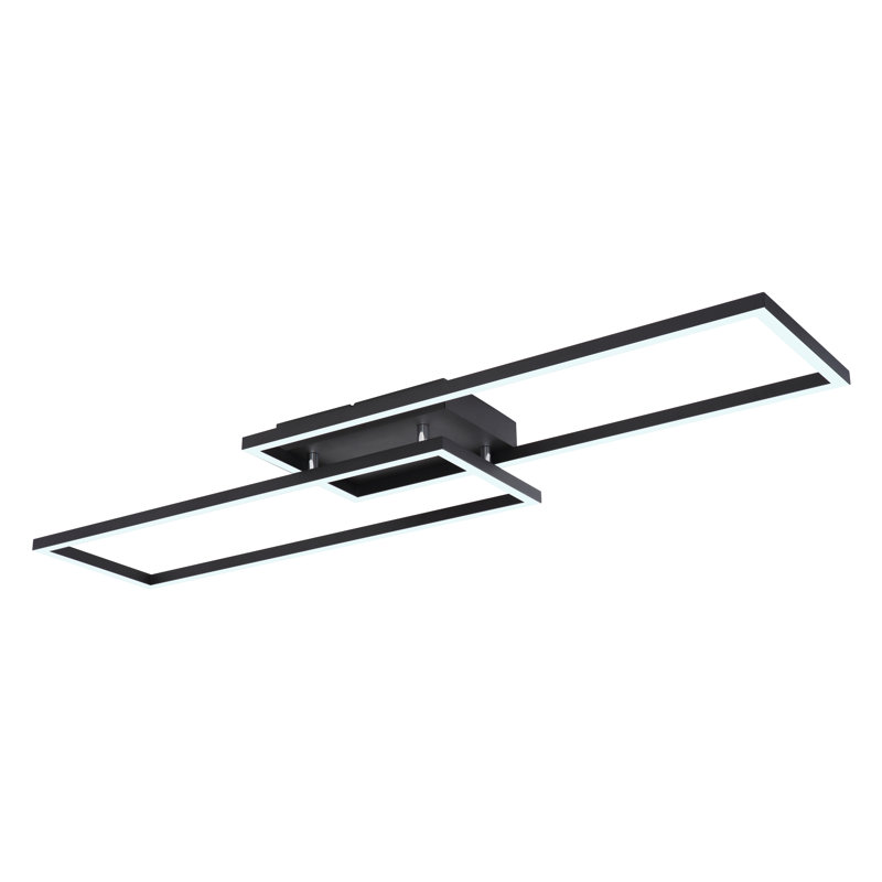 Maurin LED Semi Flush Mount, Golden, Black, 7.5cm H x 29cm W x 101cm D