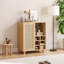 Buffet 34 po en rotin naturel avec porte-bouteilles - Buffet de rangement pour le salon, la cuisine, l'entrée-387581772