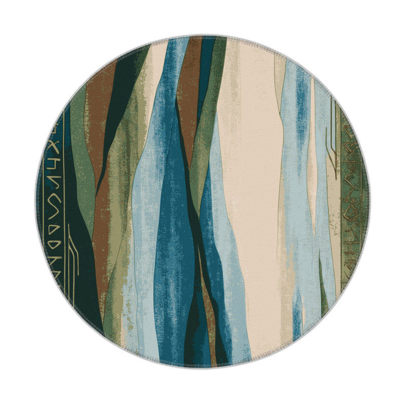 Tranquil Maze Indoor And Outdoor Area Rug, Round 5'