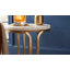Table d'appoint ronde décorative pour salon - Table d'appoint sur pied avec pied central, idéale pour les boissons et la cuisine - 63,5 cm, blanc et or