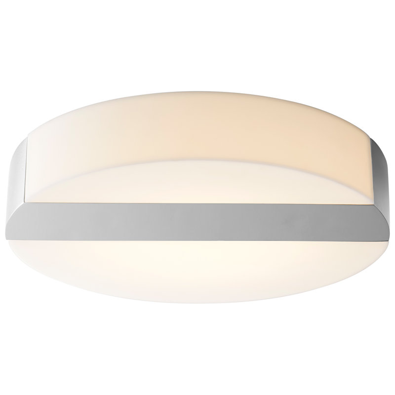 Plafonnier encastré 1 lumière DEL 13,5 po Gashije, Nickel poli
