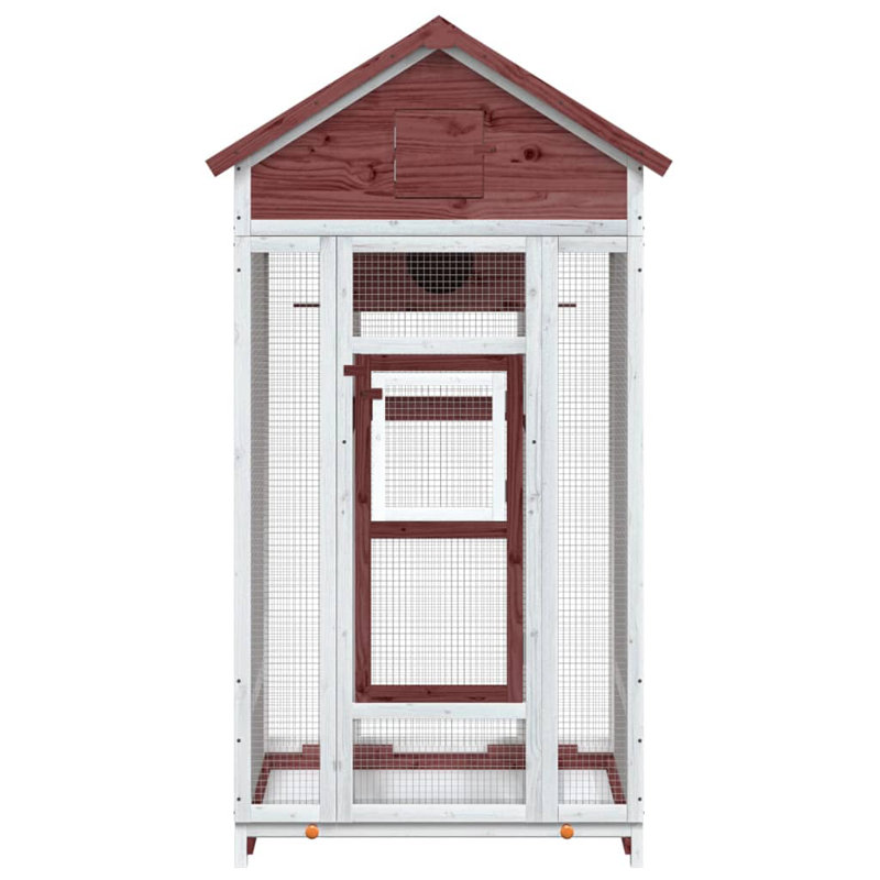 Avnish Free Standing Birdhouse, Red/White
