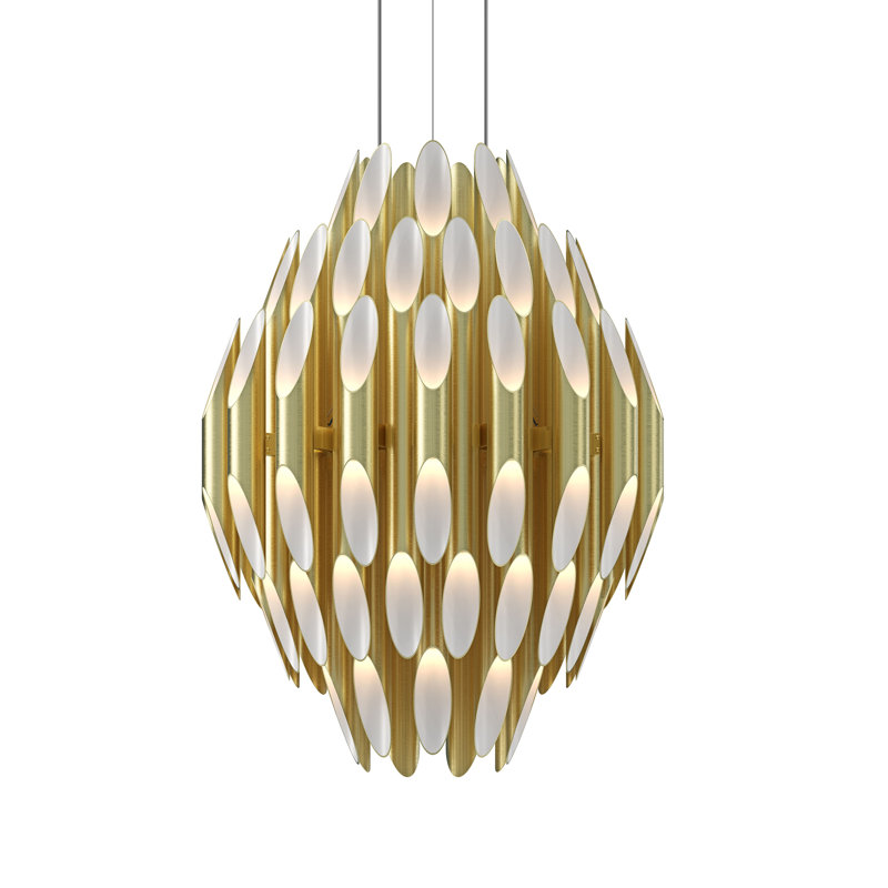 Chimes 90 - Light LED Chandelier, Satin Brass