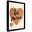 «BE MINE», impression encadrée noire, impression sur toile, thème de la Saint-Valentin-1451329035