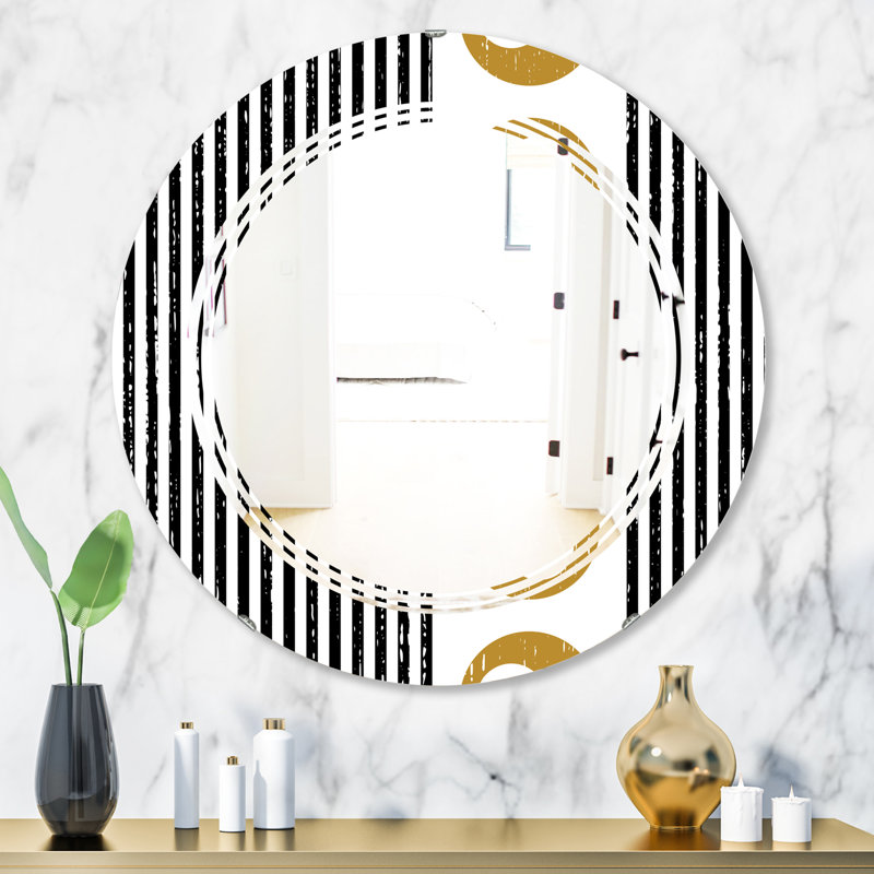 Miroir mural à motif géométrique en forme de filet i moderne triple c, 31,5 po x 31,5 po