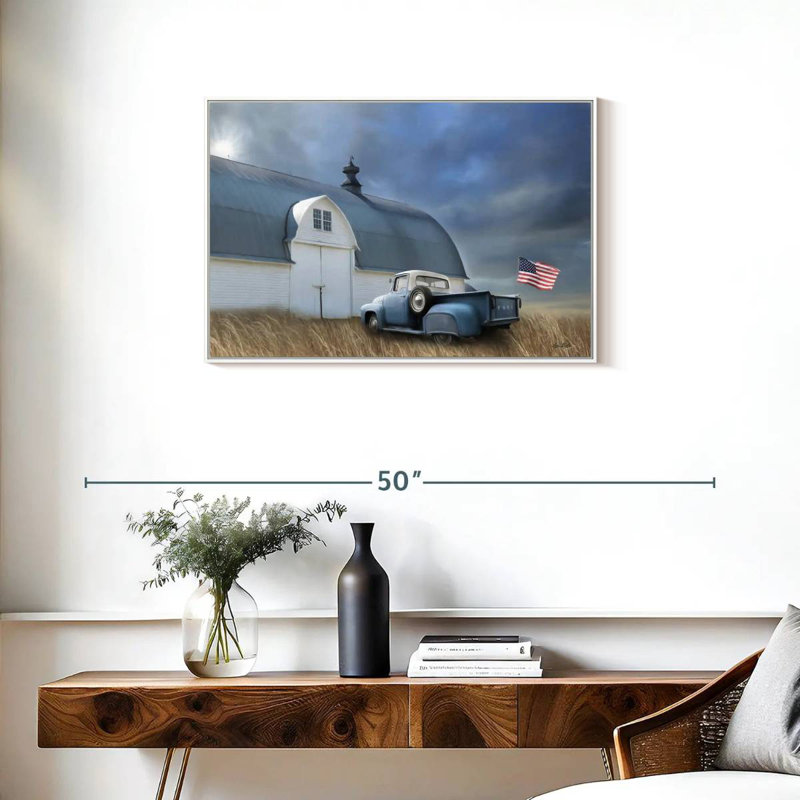 «Let Freedom Reign», Cadre flottant blanc, 31 po x 21 po