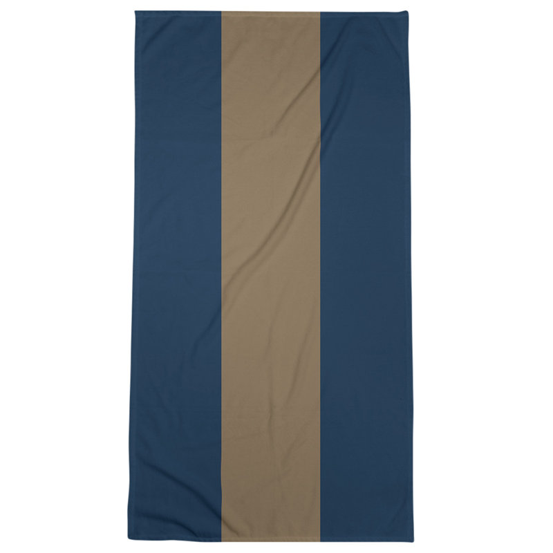 Bath Towel, Navy/Tan