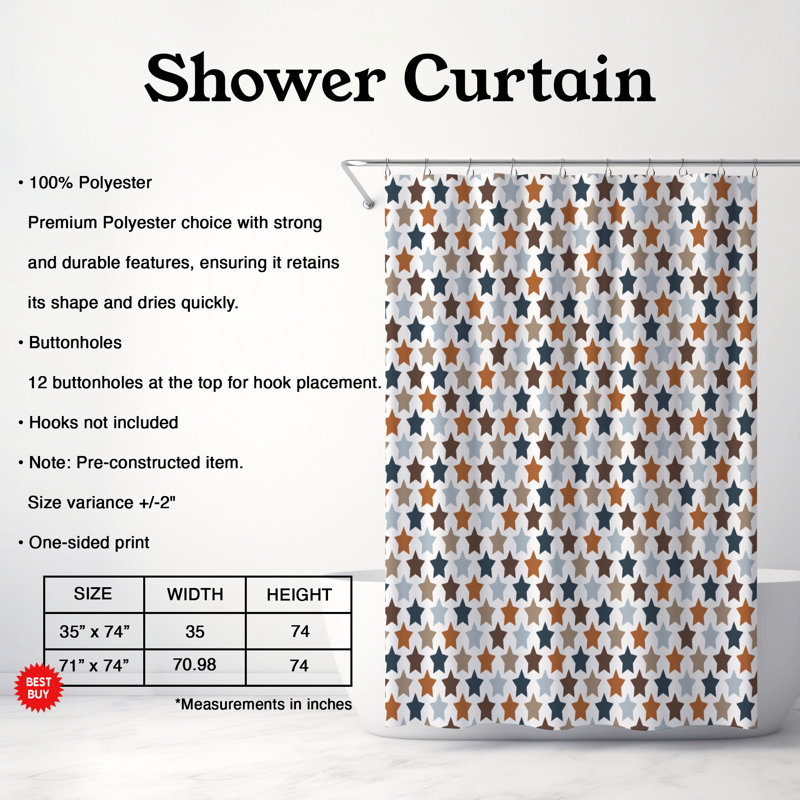 Rideau de douche Rustic, H 74 po x l 71 po