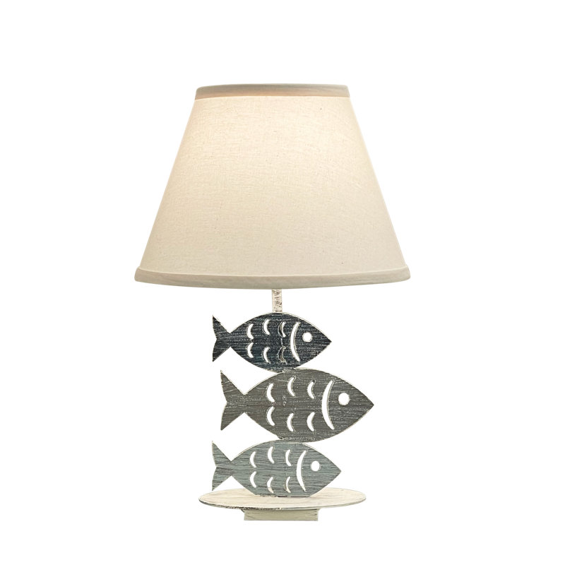 Lampe de table Janvika, Bleu marine / gris, H 24 po x l 11 po x P 11 po