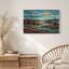 Tableau sur toile « Marais au clair de lune turquoise avec quenouilles et eau à motifs »-744089832