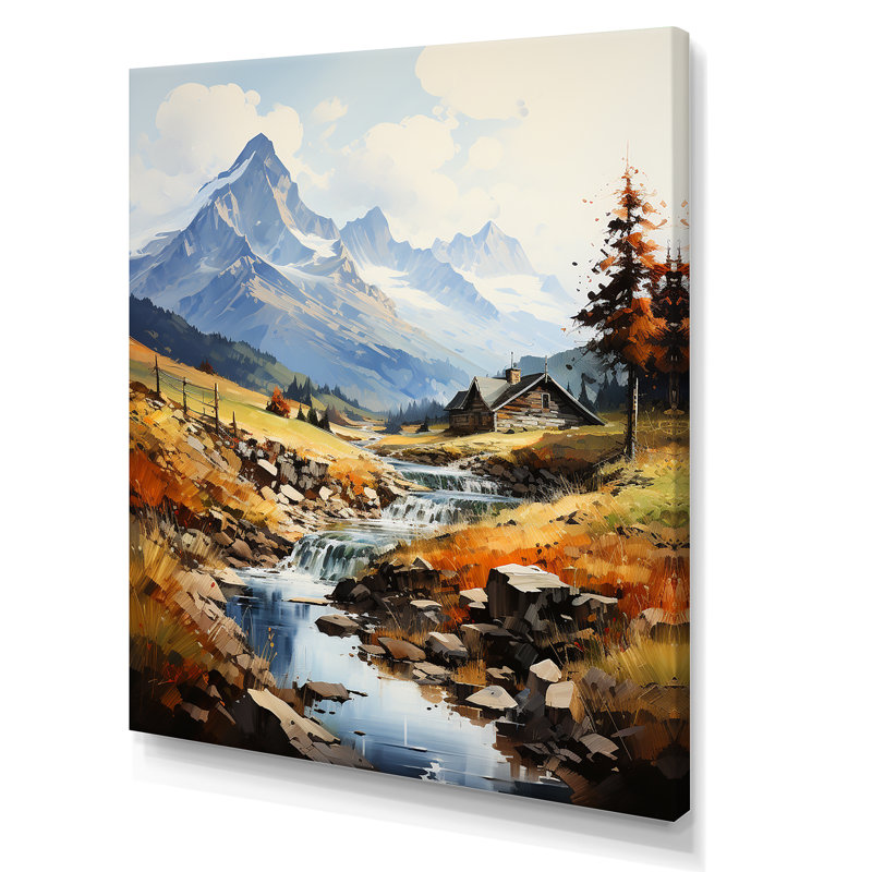 Paysage alpin du ruisseau Nostalgia, Toile tendue, H 32 po x l 16 po x P 1 po