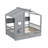 Wooden Full House Bed With 2 Drawers,Kids Bed With Storage Shelf（Mattress Not Included）-1629154080-1629154082