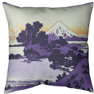 Katsushika Hokusai Leather/Suede Reversible Throw Pillow