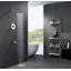 Système de garniture de douche Euro Collection: pomme de douche ronde de 8 po, ensemble de poignées simples, bec de baignoire et soupape brute inclus - nickel brossé-92461021