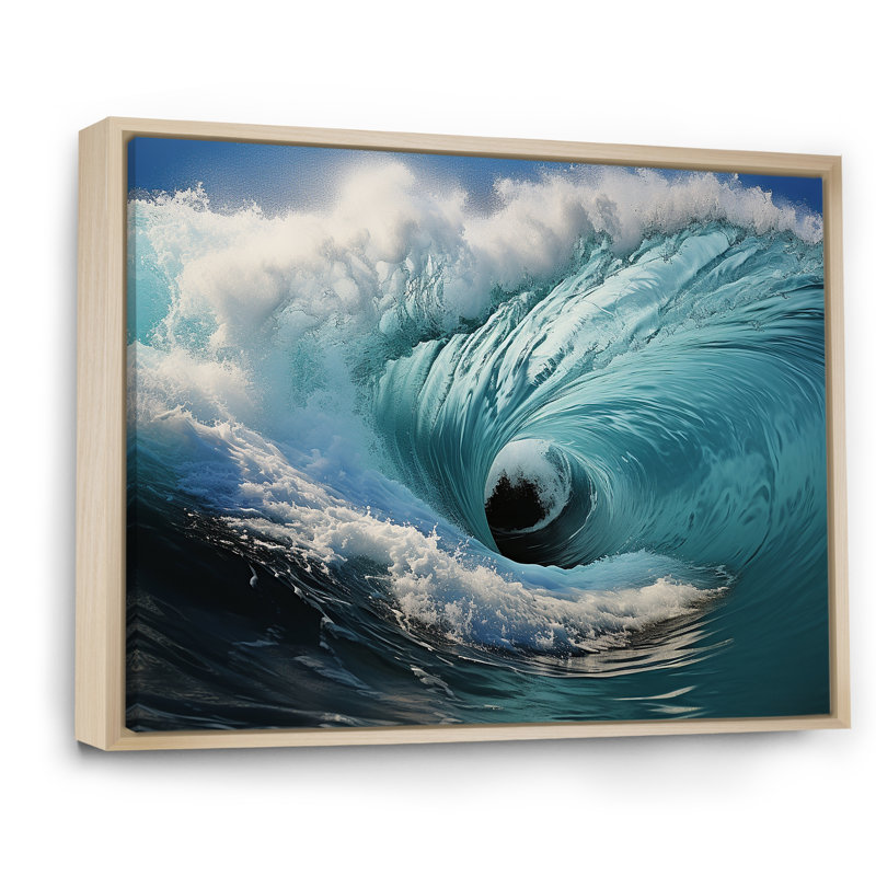 Turquoise Ocean's Force Unleashed I, H 16 po x l 32 po x P 1 po, Cadre naturel flottant