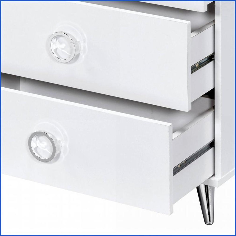 Commode blanche moderne à 6 tiroirs Commodes | Blanc | Placage de panneaux de particules