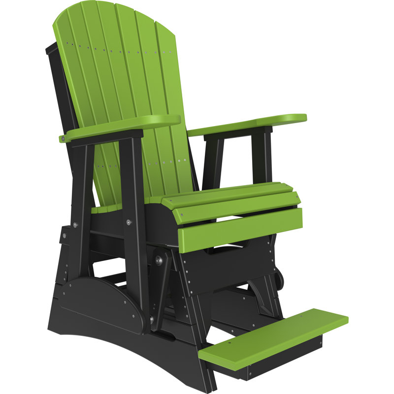 Chaise d'extérieur coulissante en polywood, Vert lime / noir