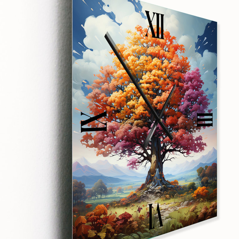 Horloge murale Glorious Autumn Tree In The Countryside, Médium