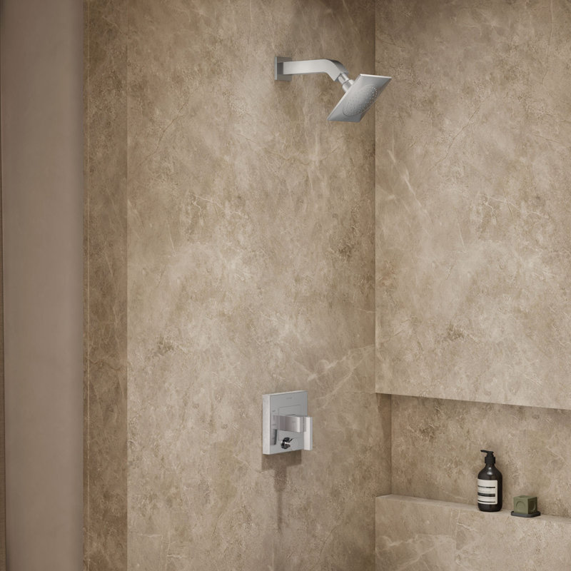Garniture de douche avec inverseur Loure Rite-Temp, Chrome poli, Volute