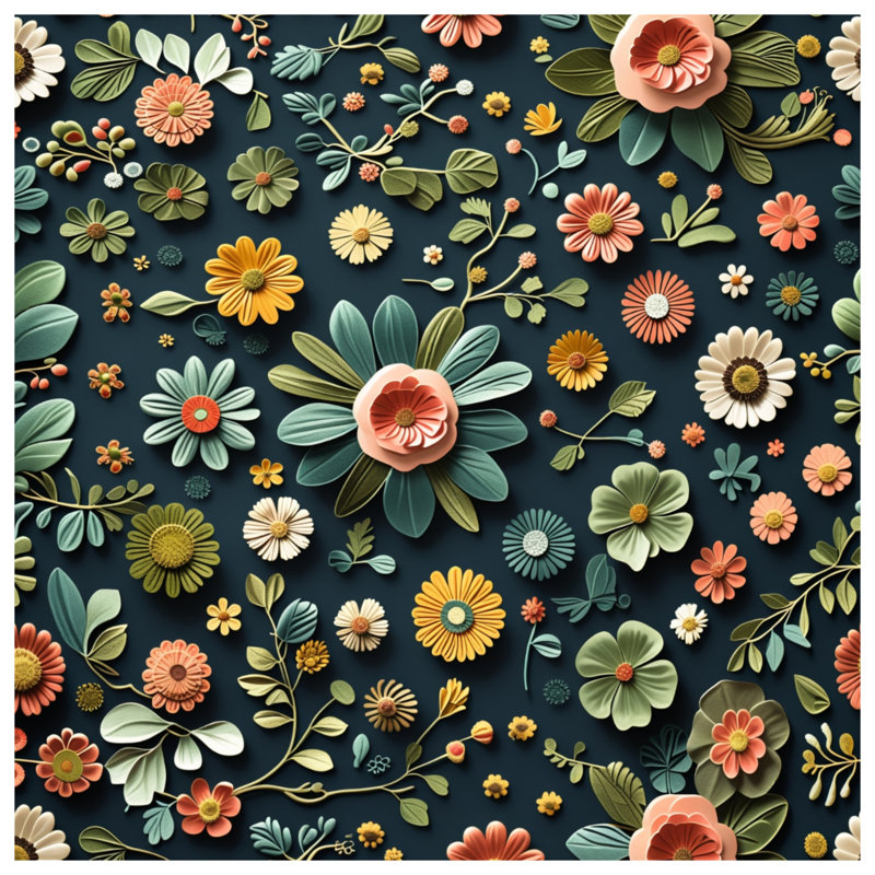 Coussin Floral, 16 po x 16 po
