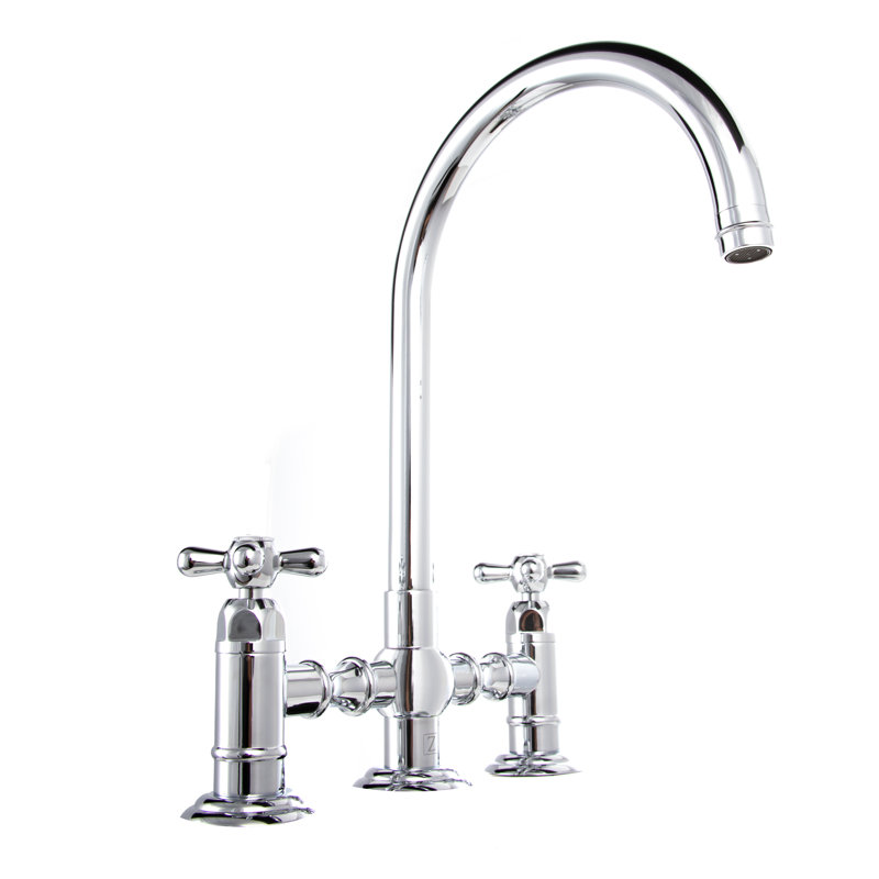 Mona Double Handle Kitchen Faucet with Accessories, Chrome