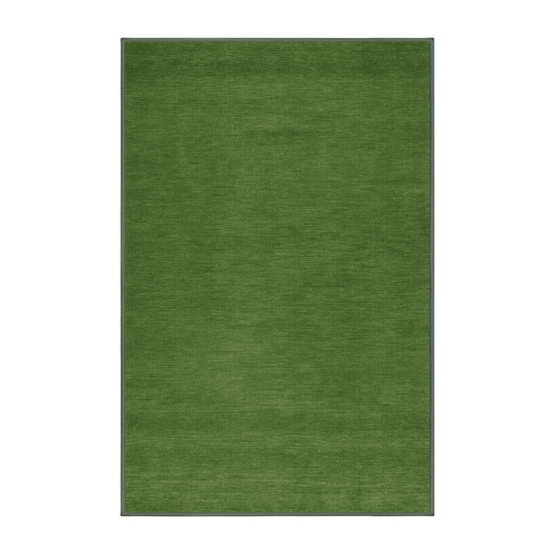 Tapis vert uni lavable à la machine, Rectangle 4pi x 6 pi