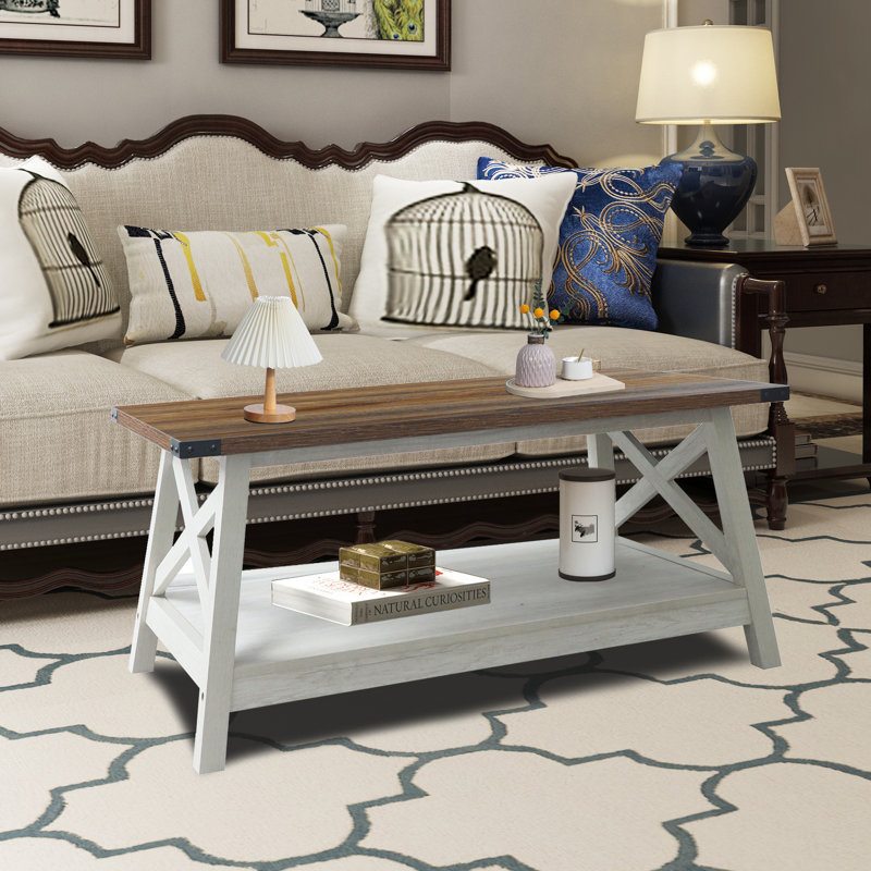 Table basse avec rangement Braydi, Noyer / chêne Sargent