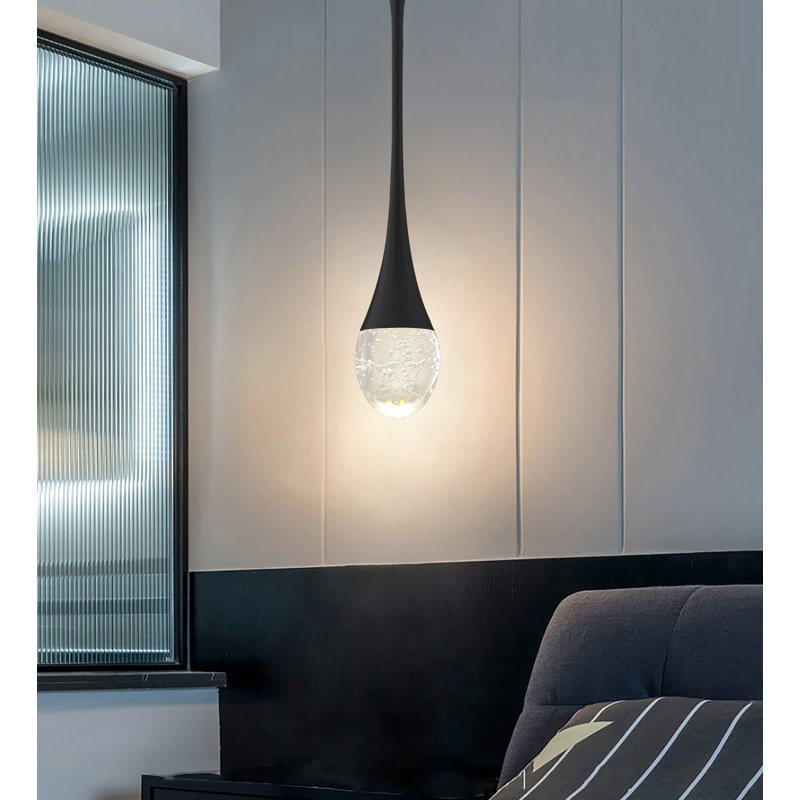 1 - Light Stainless Steel LED Crystal Pendant