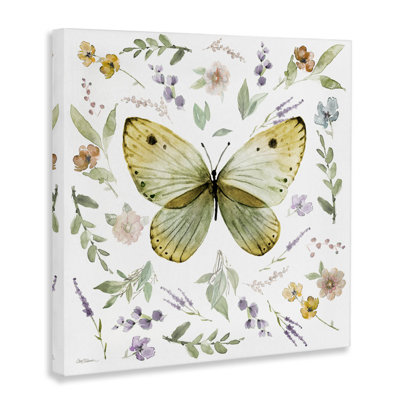 Art mural sur toile Chic Cottage Butterfly par Carol Robinson, H 17 po x l 17 po