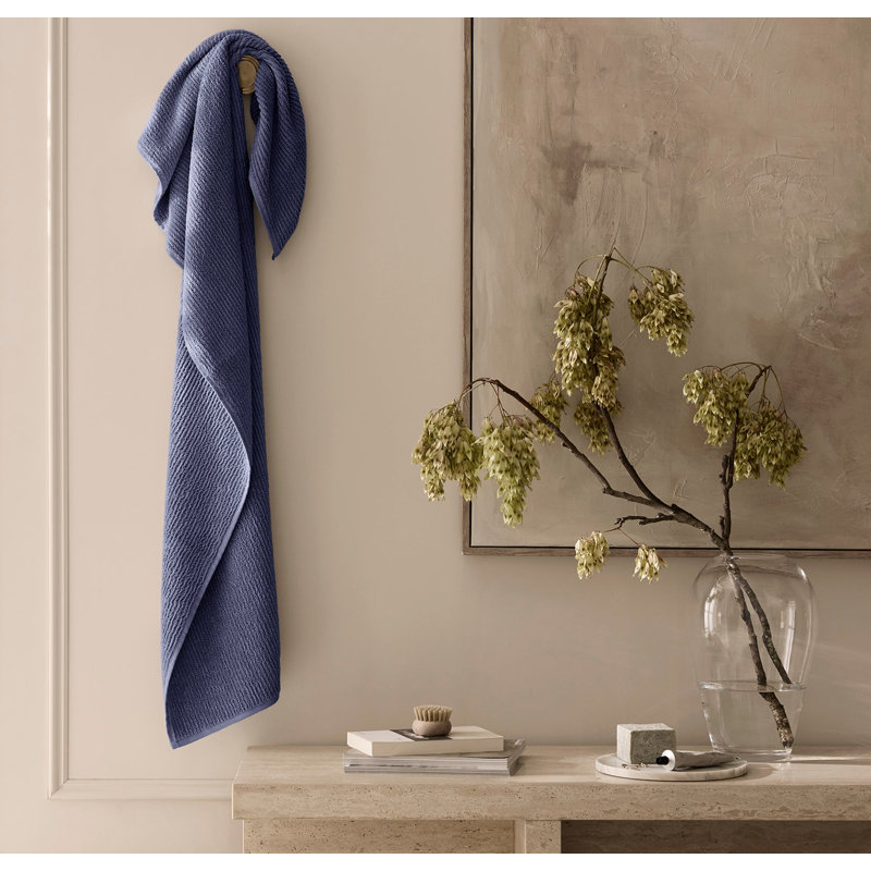 Turkish Ribbed Bath Sheet Set, Coastal Navy, 6 Pieces: 2 Bath Towel, 2 Washcloth, 2 Hand Towel