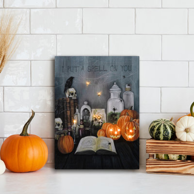 Battery-Operated Lighted Wall Art - Halloween Spell