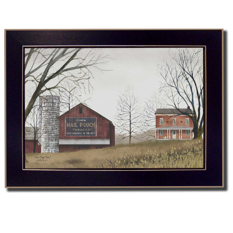 «Wall Pouch Barn», art mural encadré pour le salon, impression murale par Billy Jacobs, H 16 po x l 30 po x P 1,5 po