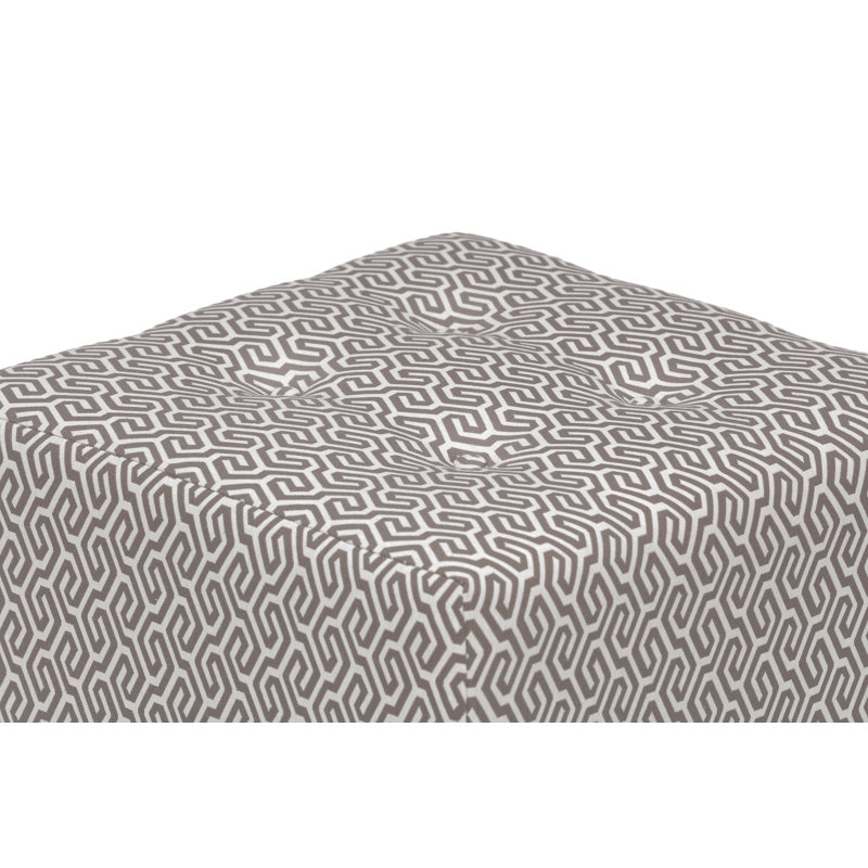 Dalery Upholstered Ottoman, Cream/Taupe 100% Polyester