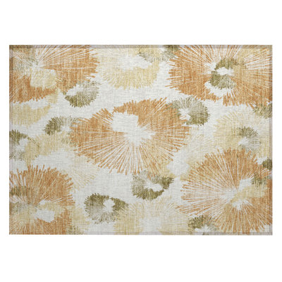 Machine Washable Indoor/Outdoor Colman ACN2132 Floral Rug