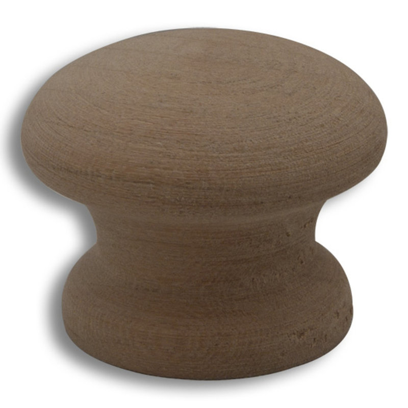Cherry Wood Unfinished 1" Round Knob