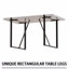 Ensemble de salle à manger 5 pièces de style campagne industrielle: table rectangulaire blanche en MDF de 55 po et 4 chaises sans accoudoirs en polyuréthane, pieds en métal noir-10726397