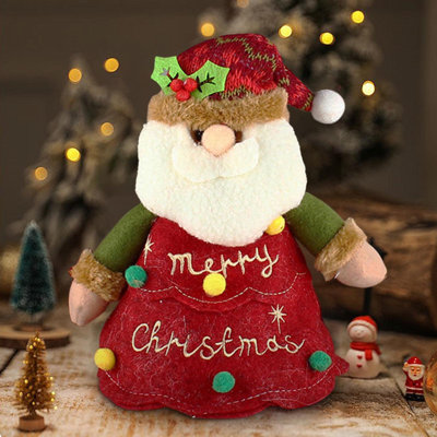 Christmas Gift Bag Linen Zipper Bag Letter Gift Bag Party Decoration
