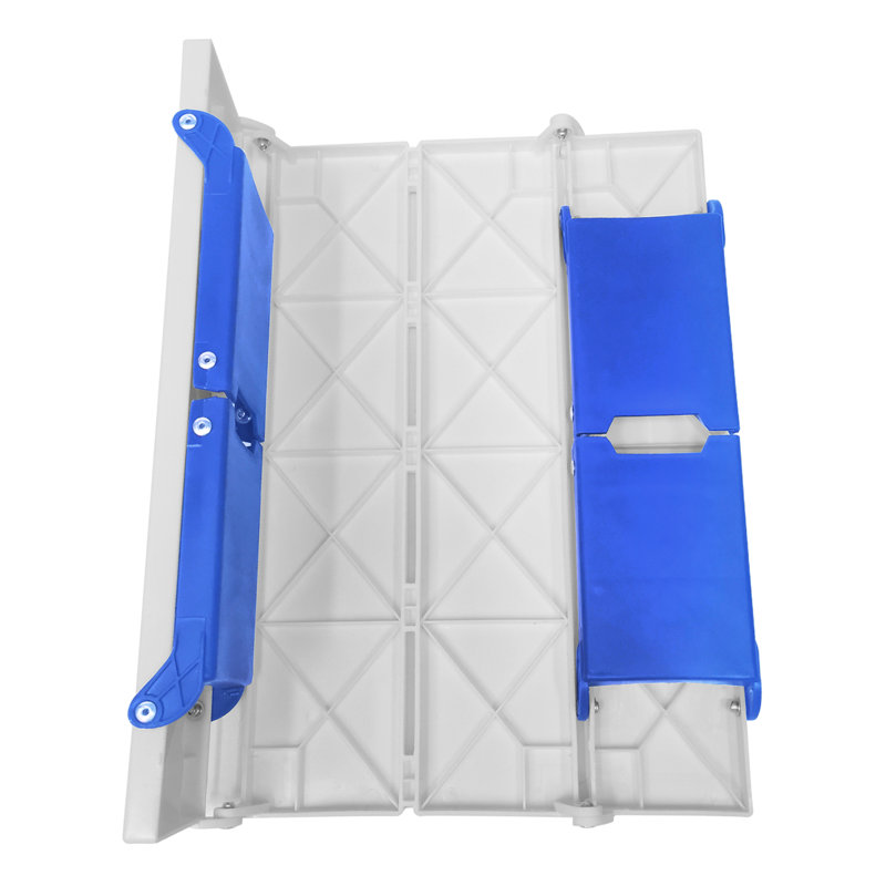 Table de plage portative 15,9 po pour barbecue de pique-nique avec sac de transport, Blanc / bleu