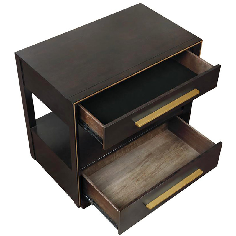 Table de chevet moderne 2 avec couleur poivre fumé et espace de rangement supplémentaire pour une chambre à coucher pratique et élégante