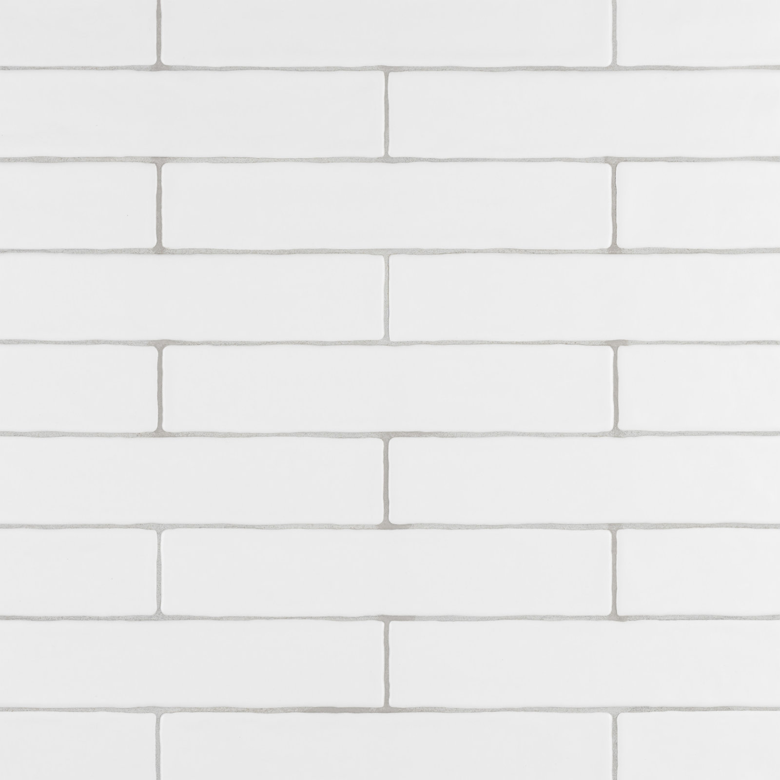 Chester 2" x 10" Ceramic Brick Look Subway Wall Tile, Matte White