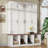 Farmhouse Hall Tree with 8 Cabinets and Walnut Bench-497404496