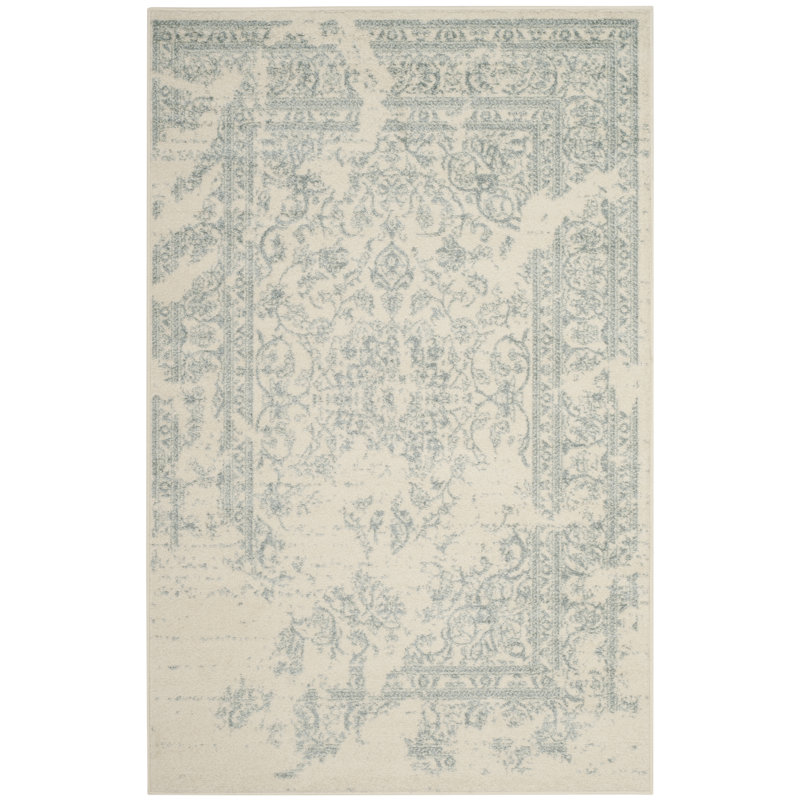 Tapis oriental ivoire / ardoise Nuss, Rectangle 2 pi 6 po x 4 pi