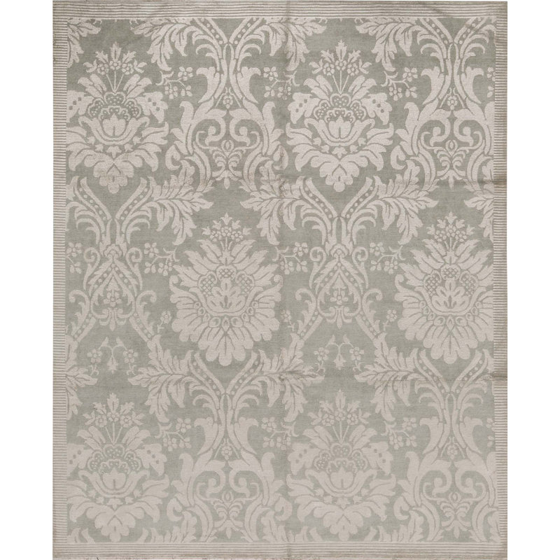 Tapis gris de haute qualité noué à la main