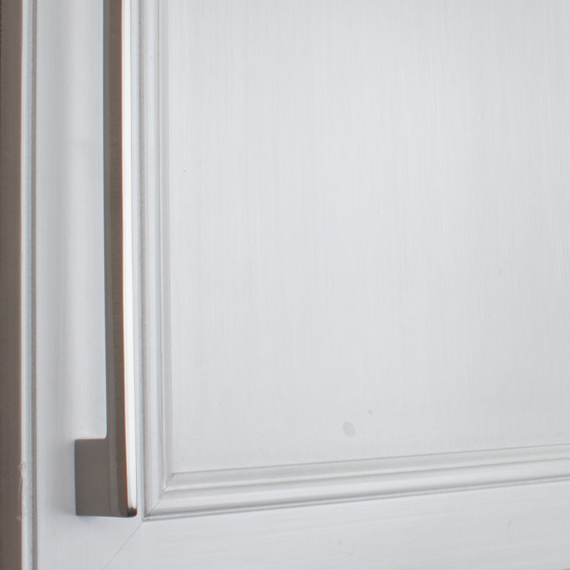 Poignée barre 11 3/8" center to center fine rail cabinet, Nickel satiné