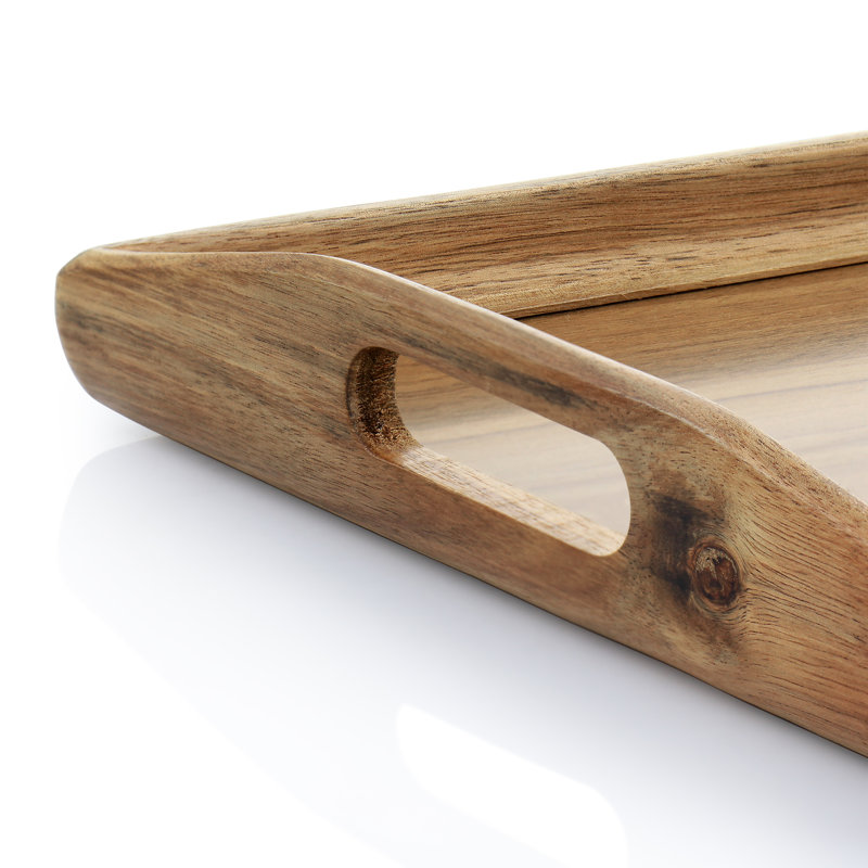 Plateau en bois d'acacia avec poignées Groveland