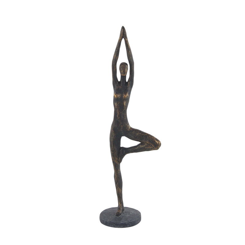 Sculpture décorative en laiton Polystone Yoga
