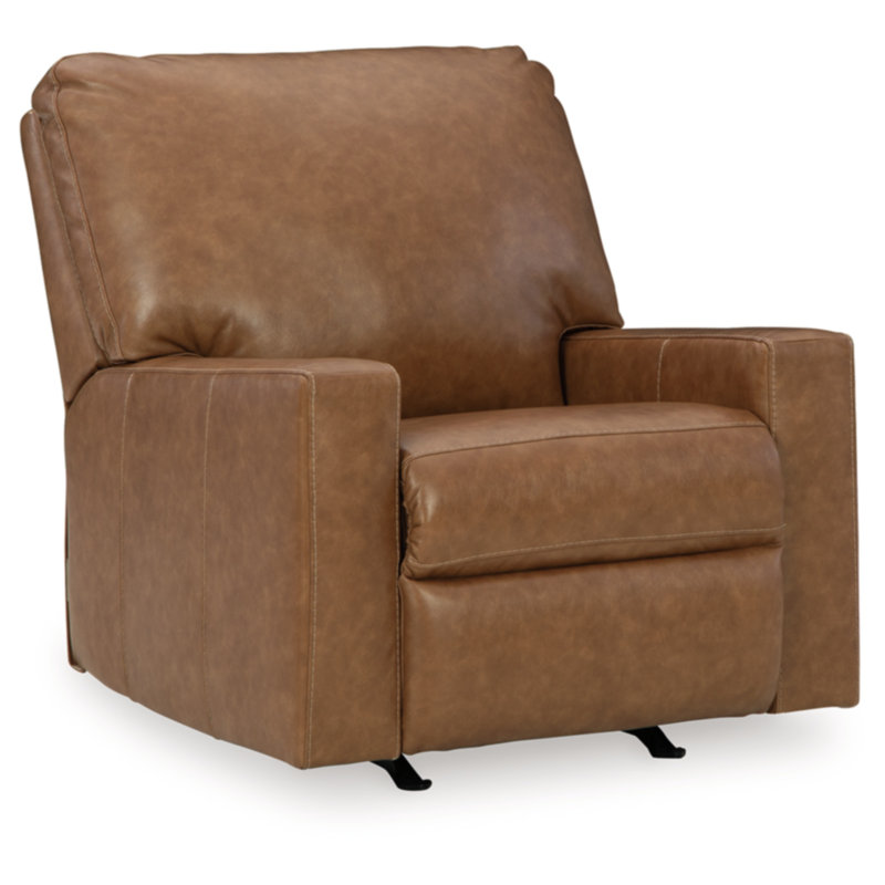 Caramel Leather Contemporary Rocker Recliner